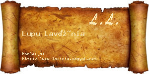 Lupu Lavínia névjegykártya